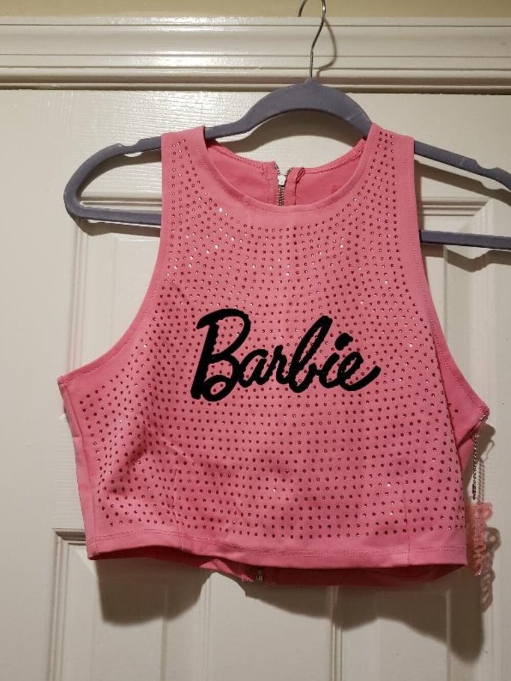 Forever 21 Barbie Rhinestone Top/Skirt Set